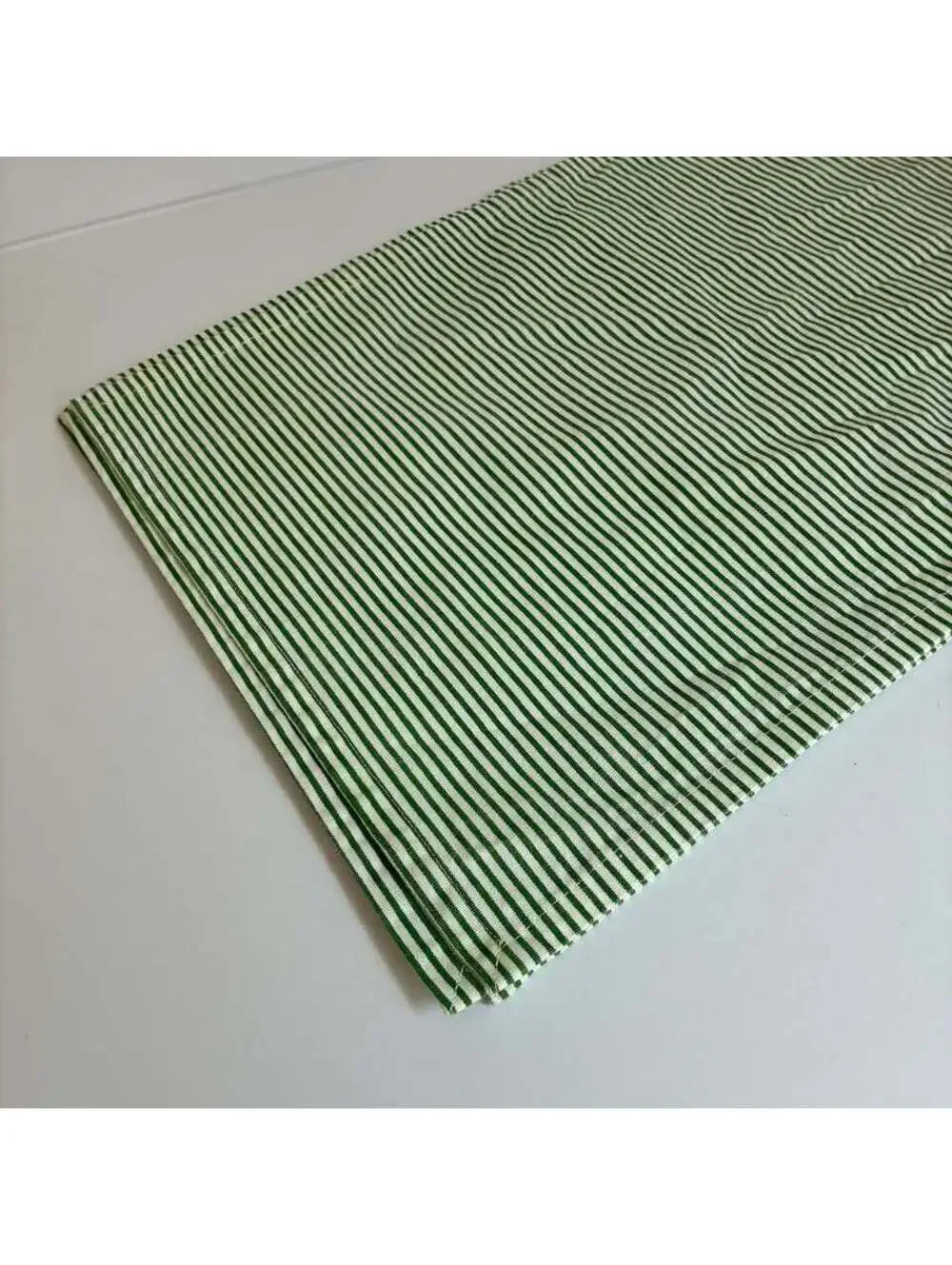 Ralph Lauren Green White Ticking Stripe Placemats Set of 4 Cotton 12x21 NEW